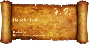 Hauck Ida névjegykártya